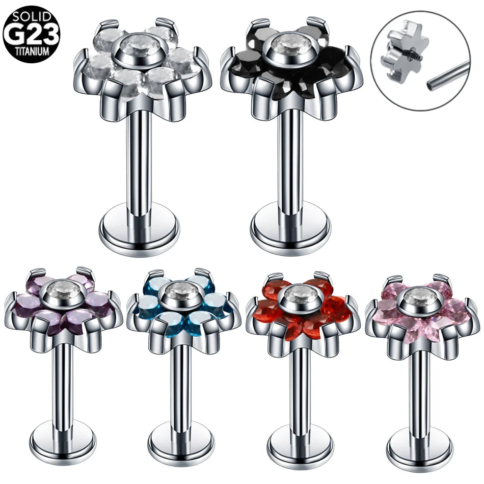 Piercing g23 labret titanio 16 g