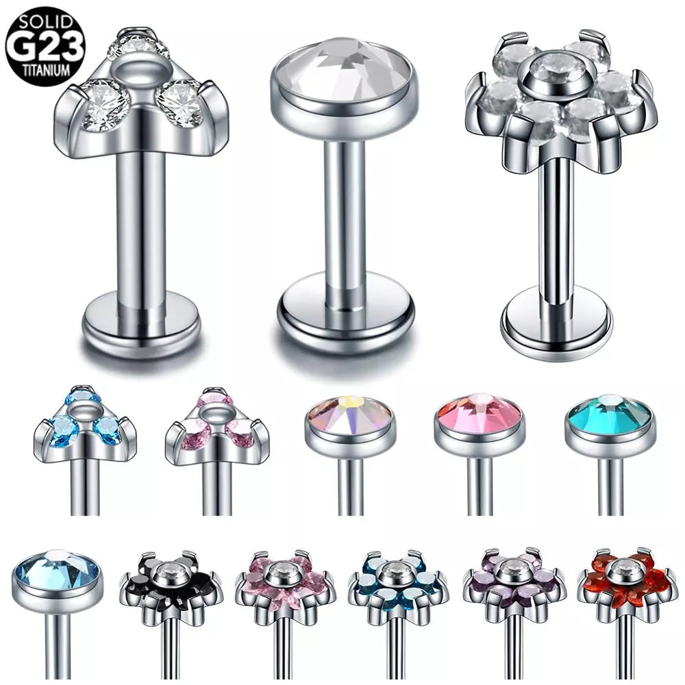 Piercing g23 labret titanio 16 g