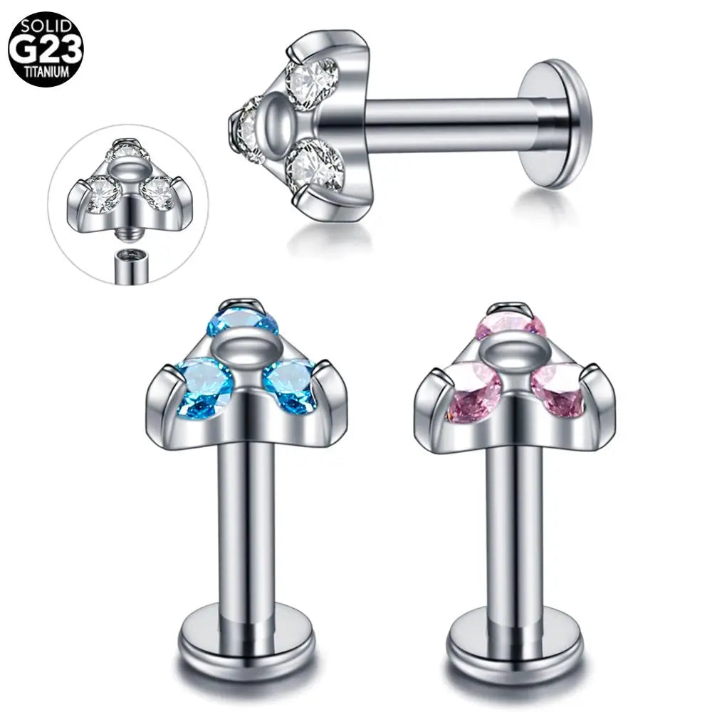 Piercing g23 labret titanio 16 g